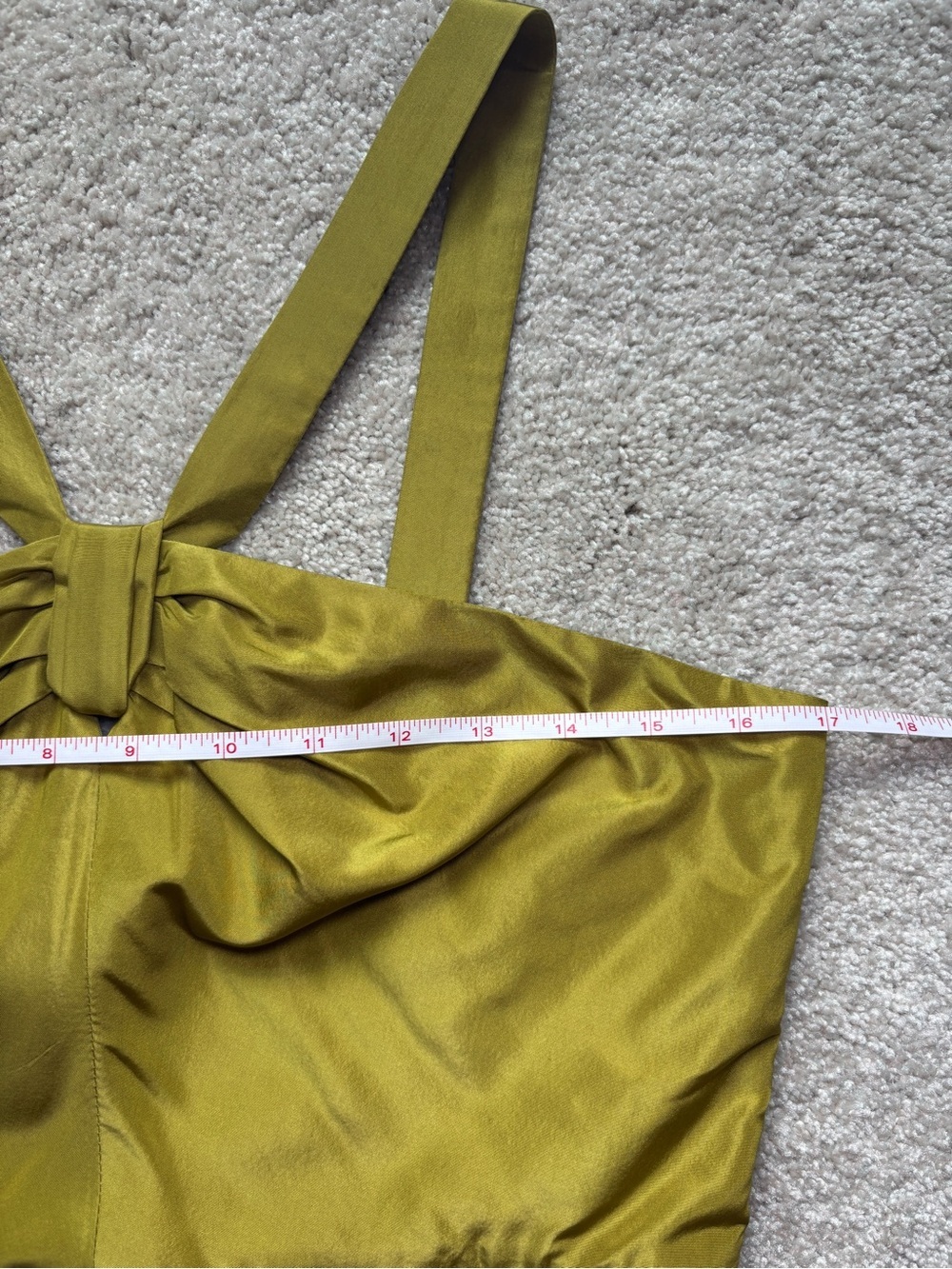 J.Crew 100% Silk Knot Front Cocktail Dress Size 8 Chartreuse Green Fit & Flare - Picture 4 of 12